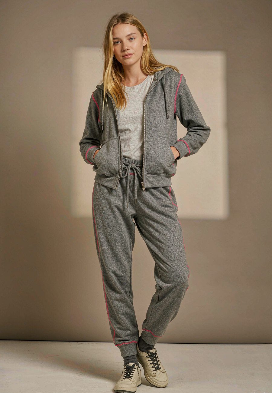 "Sunday" Sweat Set in Heather Grey - Heather Grey